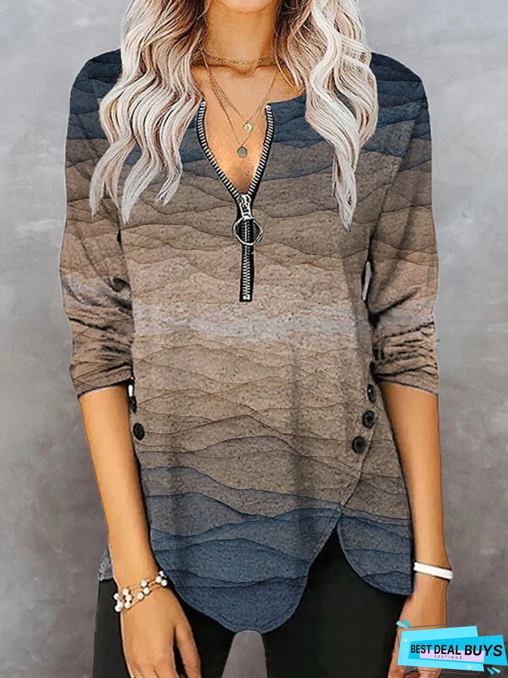 Vacation Sea V Neck Tunic T-Shirt