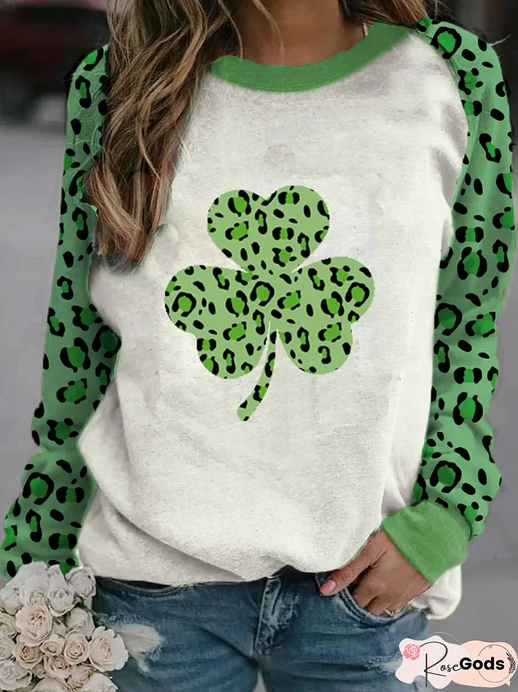 Printed Casual Crew Neck Long Sleeve T-Shirt