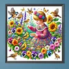 5D DIY Full Round Drill Diamond Painting Girl Kit Home Decor Art Craft 50x50cm (A)