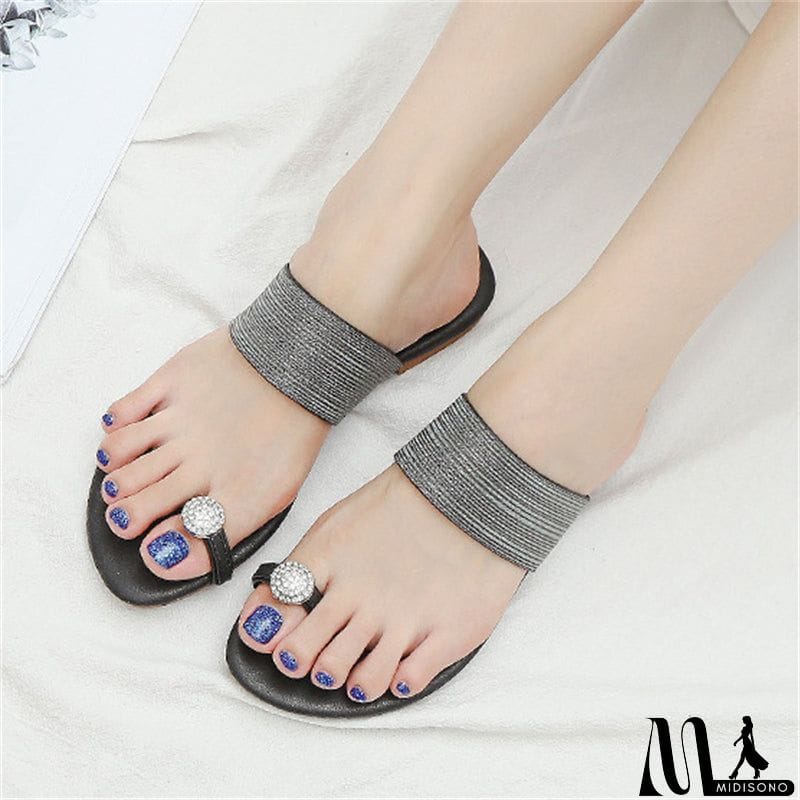 MidiSono - Female Cozy Large Size Outside Wear Flat Slipper