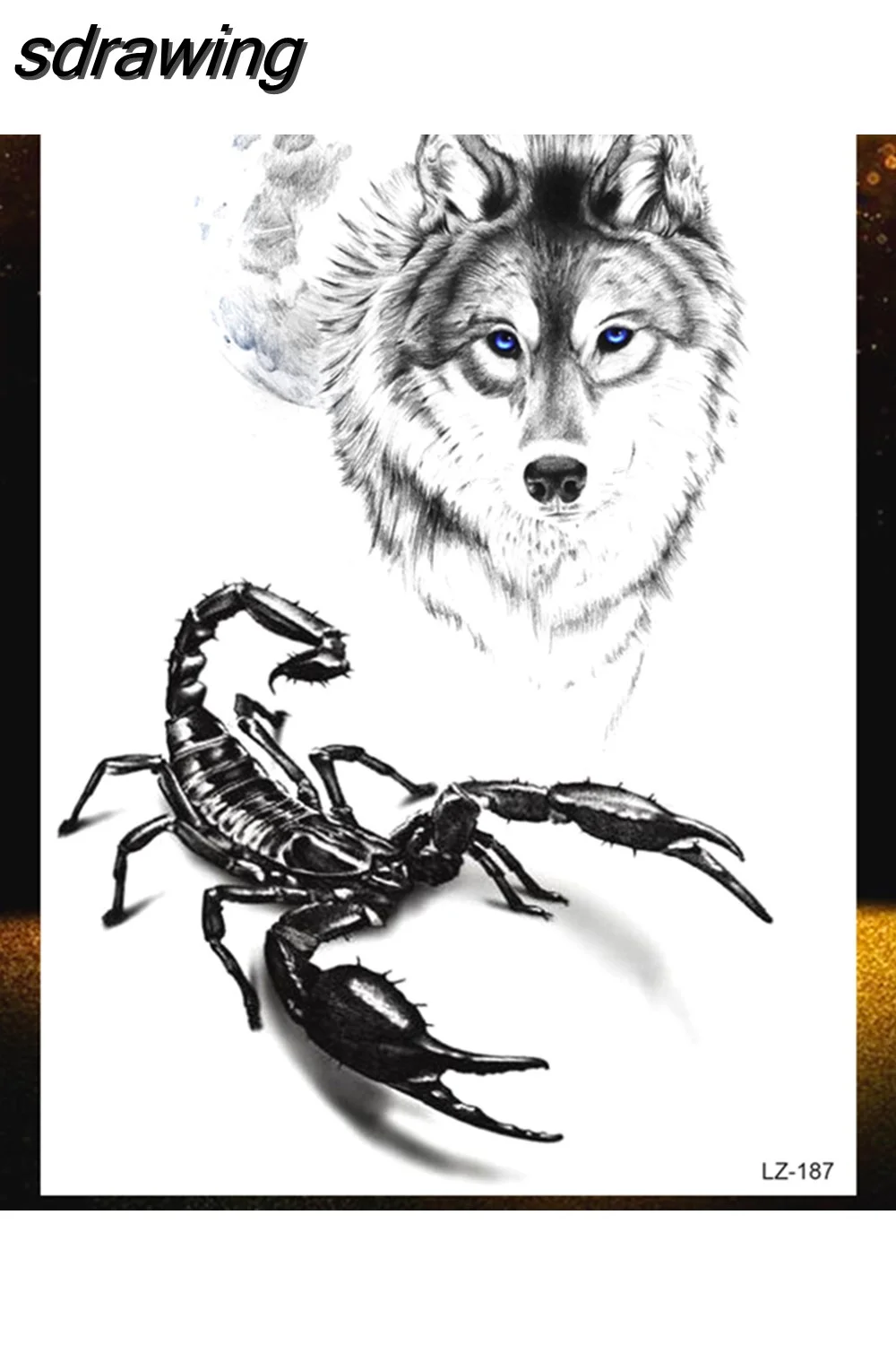 sdrawing Wolf Forest Temporary Tattoos For Children Tiger Geometric Fake Tatoos Mountain Triangle Elk Tatoo Sticker Body Art