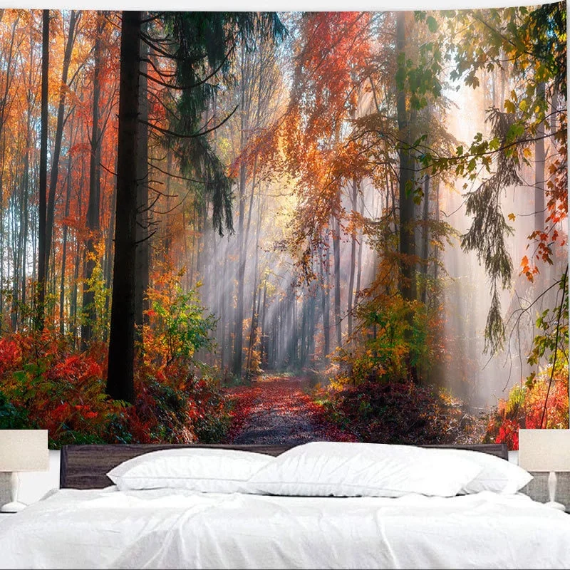 Waterfall Theme Forest Landscape Bath Curtains Cloud Waterproof Fabric Shower Curtain Nature Scenery Bathroom Screen