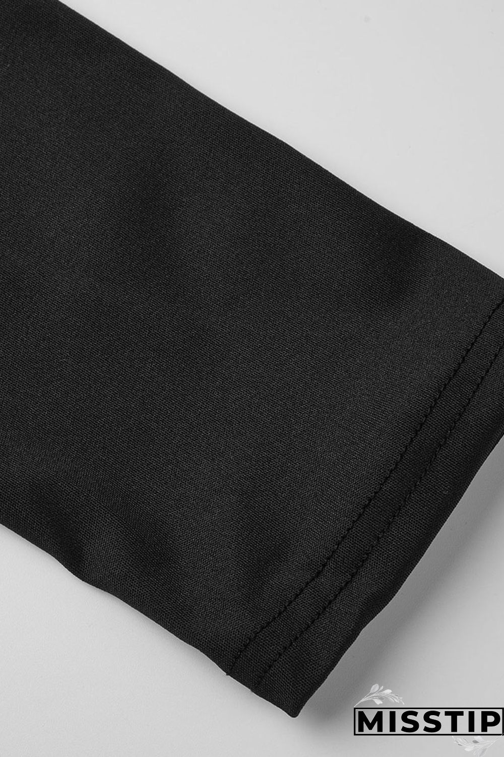 Black Casual Solid Patchwork Fold Asymmetrical V Neck Princess Plus Size Dresses