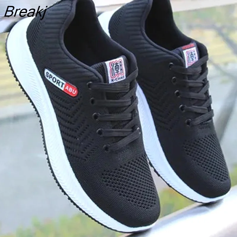 Breakj Men Lightweight Breathable Sneakers Flying Woven Casual Shoes Outdoor Running Shoes Travel Shoes Wearable Deportivas Hombre