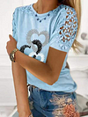 Heart Lace Short Sleeve T-Shirt