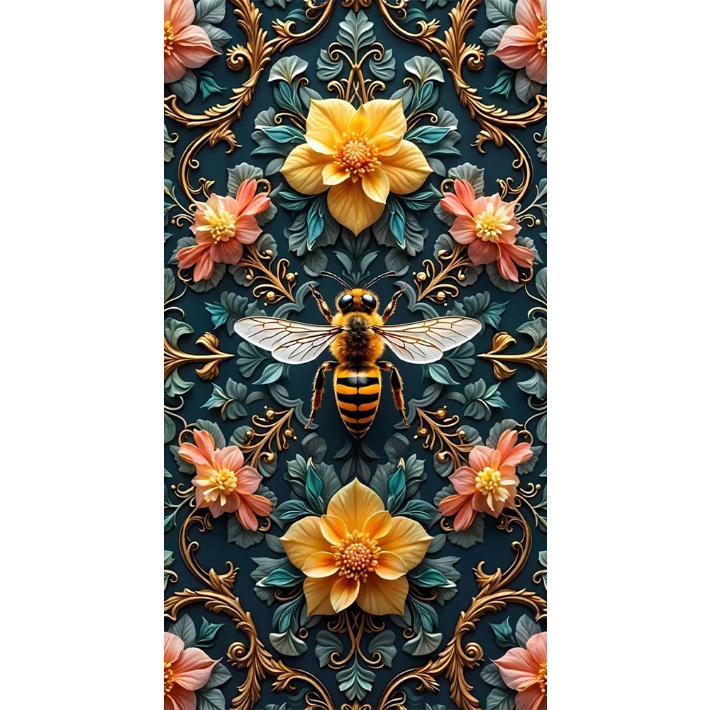 Diamond Painting - Full Round Drill - Flower Bee(Canvas|40*70cm)