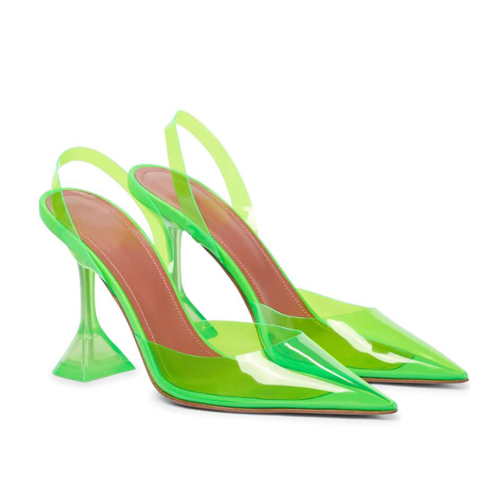 95mm Begum Crystal Slingback Party Wedding Women's Pumps Transparent-vocosishoes