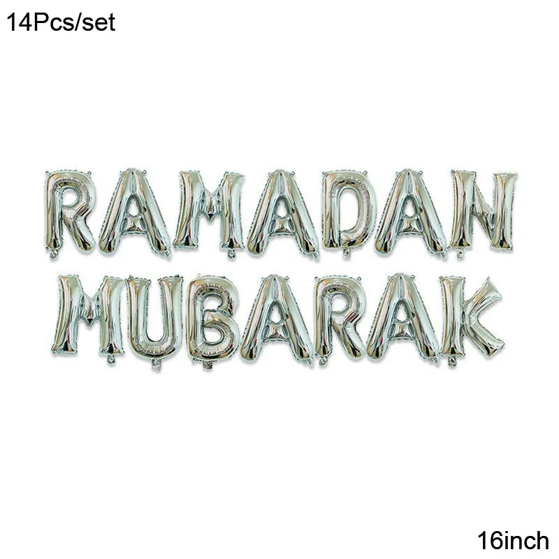 1Set Eid Mubarak Balloons Moon Star Ramadan Kareem Decoration Helium Foil Globos Banners Muslim Islamic Festival Party DIY Decor