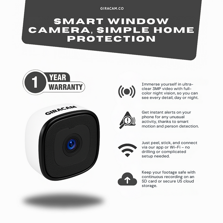 Giracam 3MP 2K Window Camera