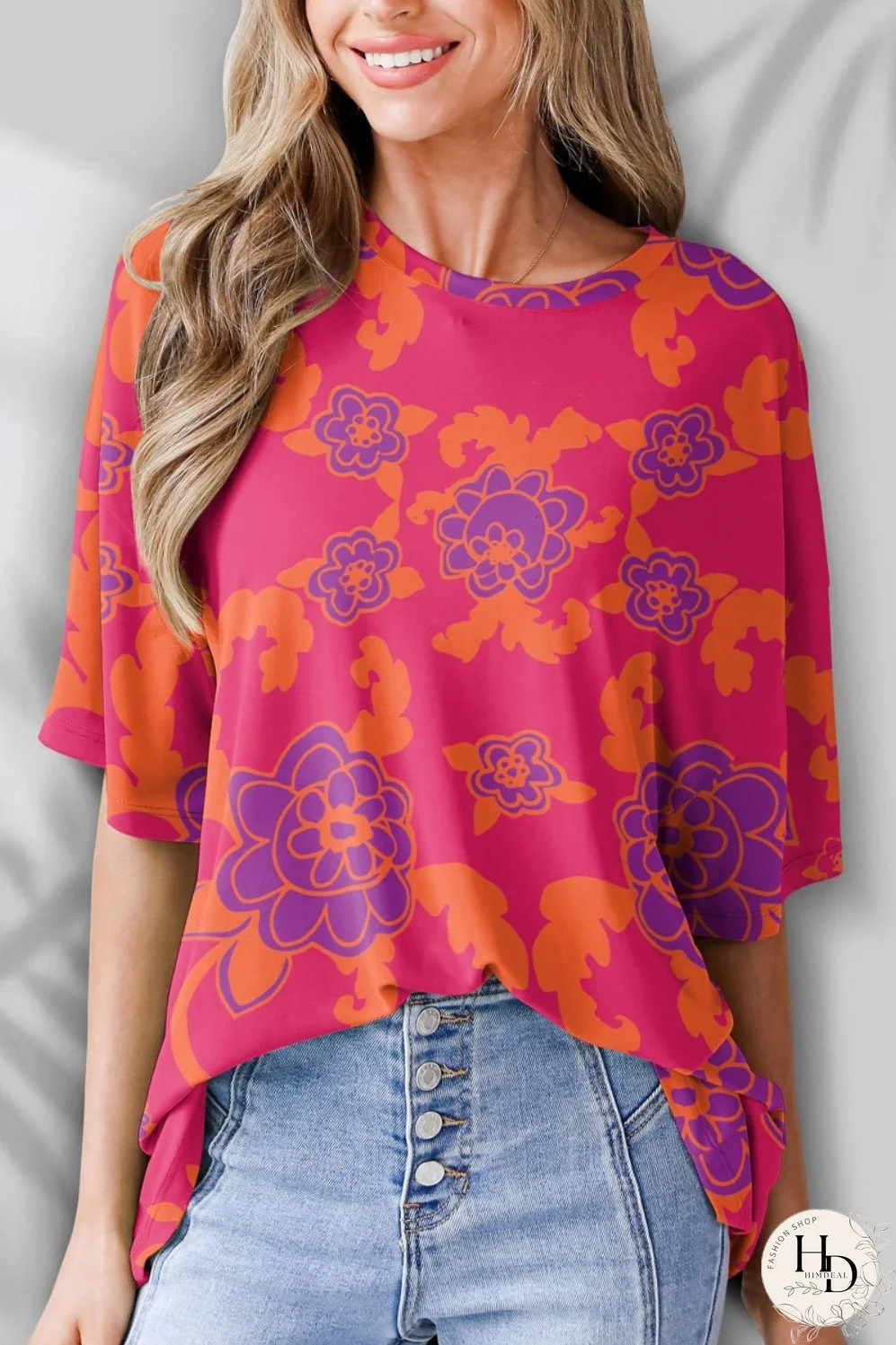 Printed Round Neck Half Sleeve T-Shirt