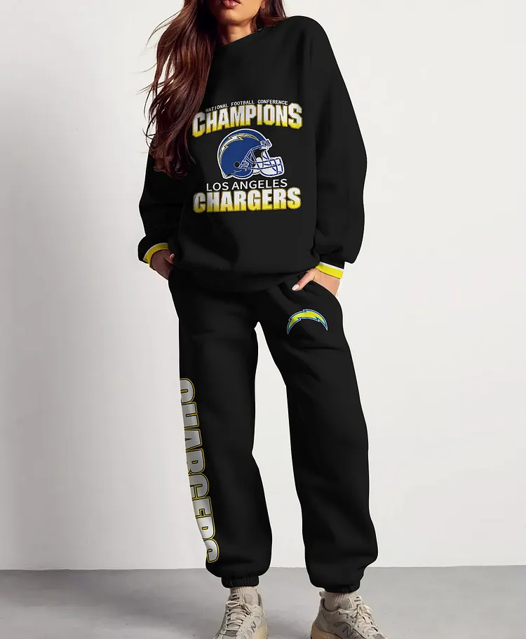 Los Angeles Chargers 3D sweatsuit and sweatpants 2 piece outfits