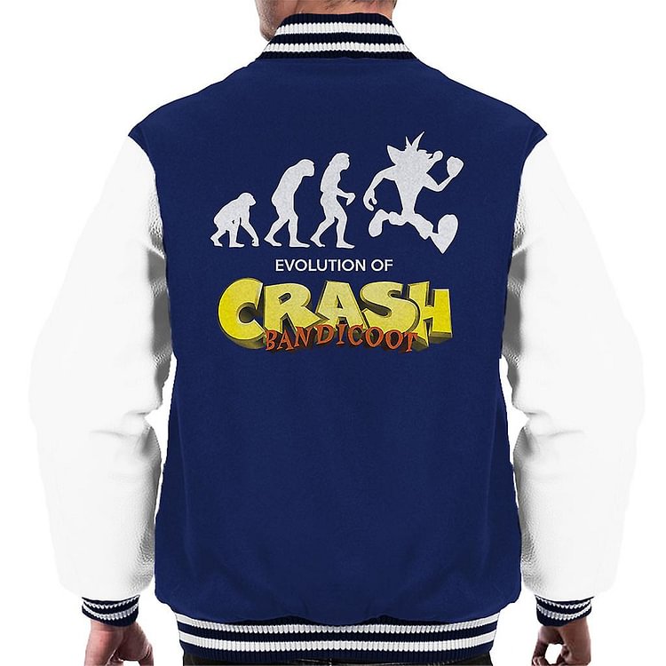 Evolution Of Crash Bandicoot Men's Varsity Jacket