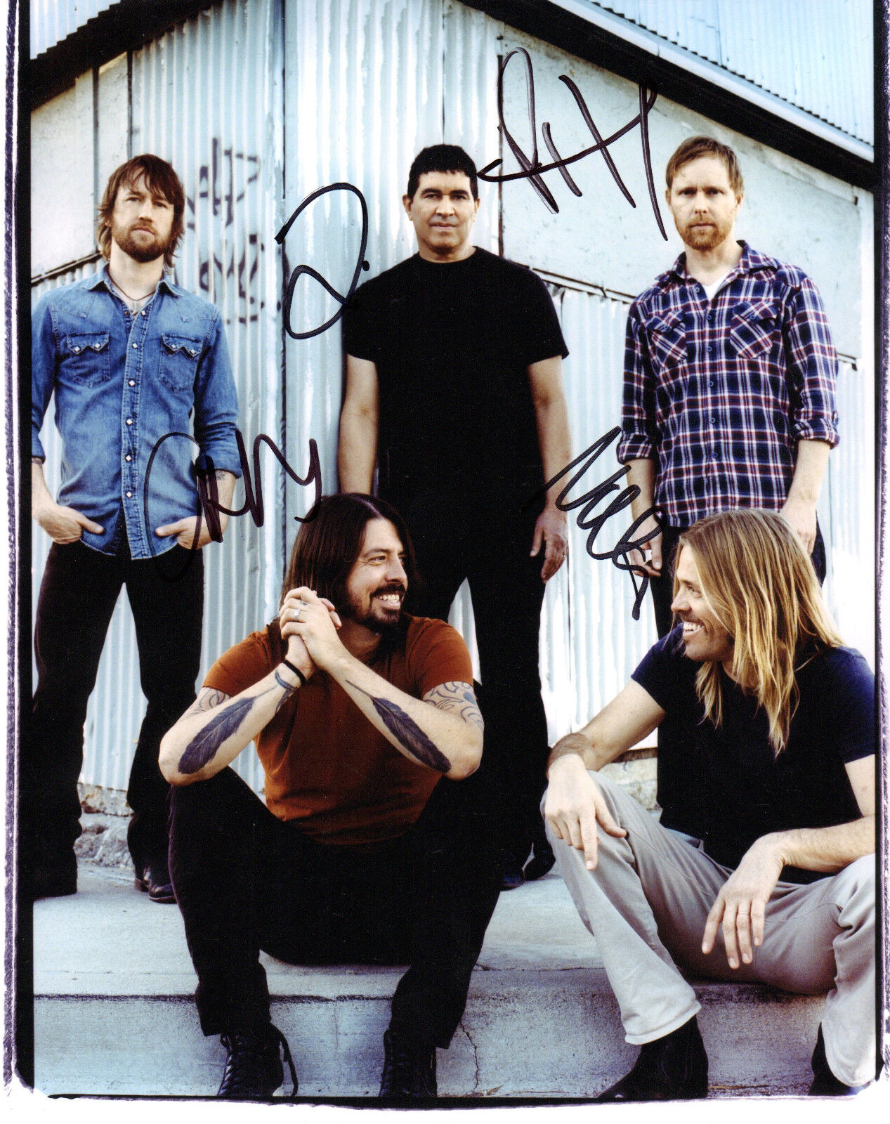 GFA Foo Fighters Band * SMEAR-MENDEL-SHIFLETT-HAWKINS * Signed 8x10 Photo Poster painting F2 COA