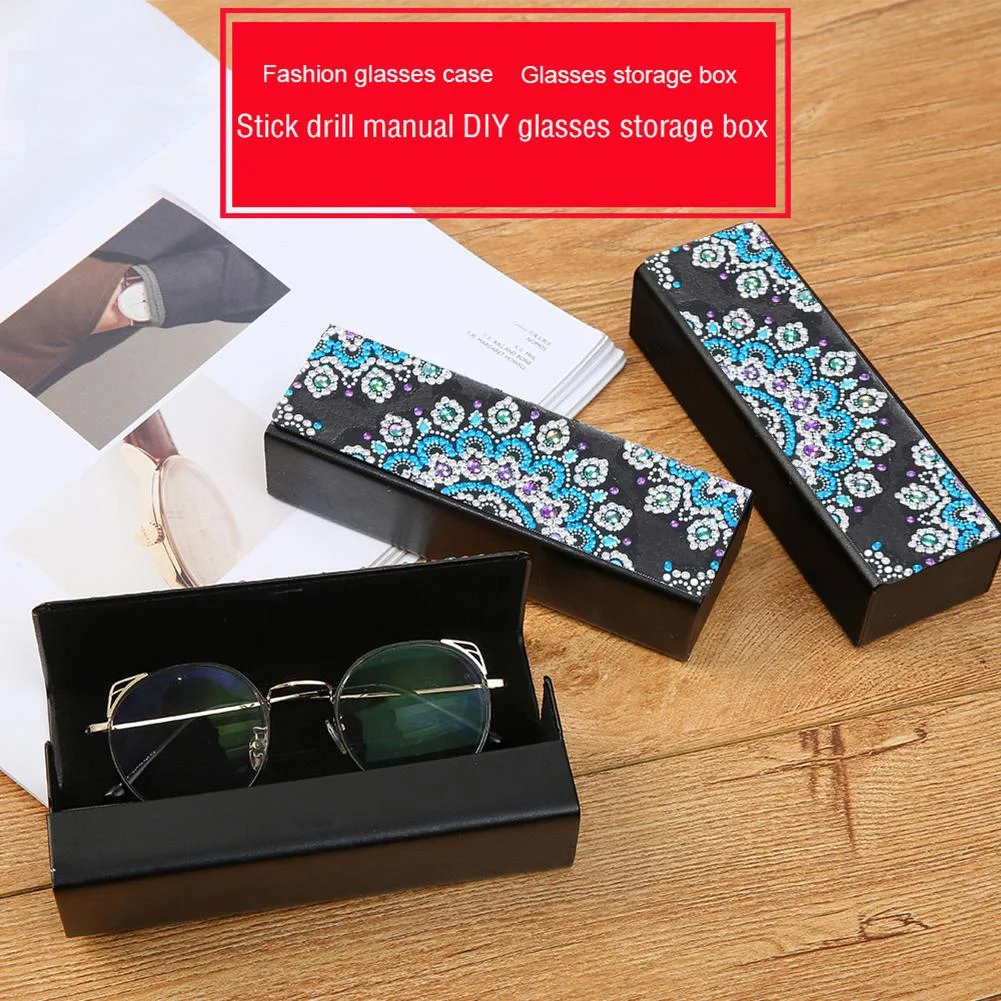 DIY Diamond Painting Eye Glasses Case Travel Leather Sunglasses Storage Box
