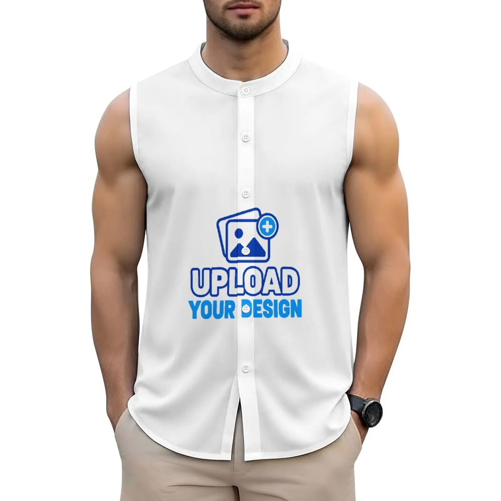 Men's Resort Style Button Shirt custom product view 8