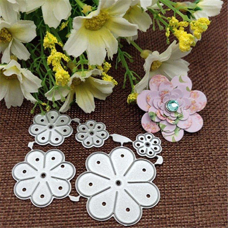 5pcs/set Flowers Leaves Metal cutting diestencils For DIY Scrapbooking Decorative Embossing Handcraft Die Cutting Template
