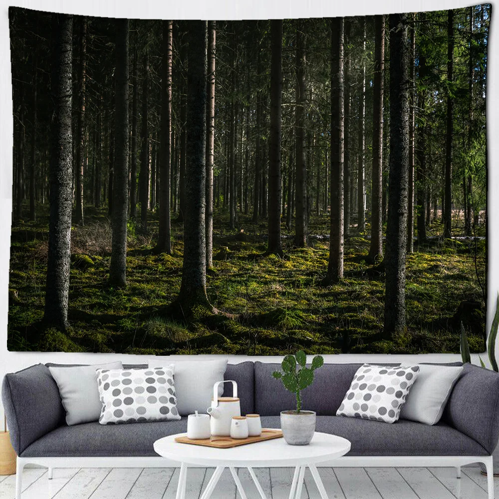 Nigikala Forest Printed Large Wall Tapestry Sunshine Scenery Hippie Wall Hanging Bohemian Wall Tapestries Mandala Wall Art Decor