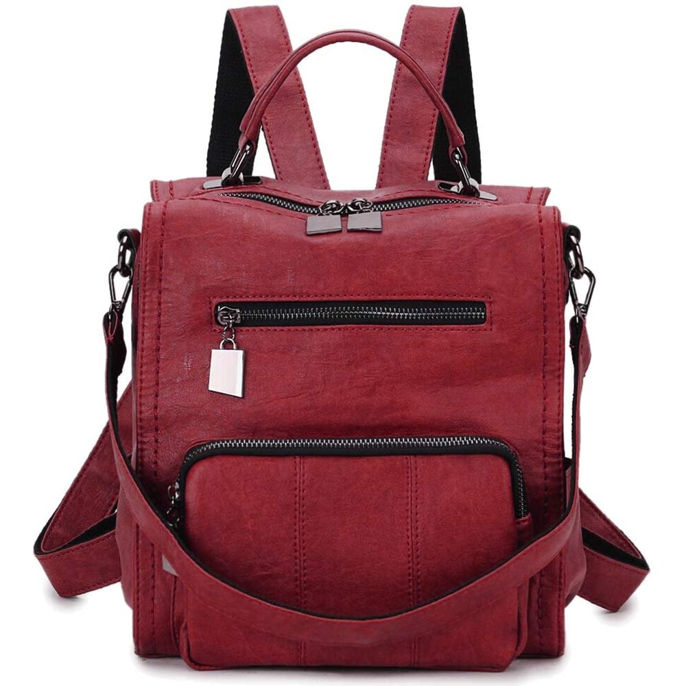 Women Backpack Purse, PU Leather Mini Backpack Fashion Shoulder Bag for Ladies Three Ways to Carry