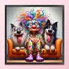 Two Dogs And Granny-11CT Stamped Cross Stitch 40*40cm