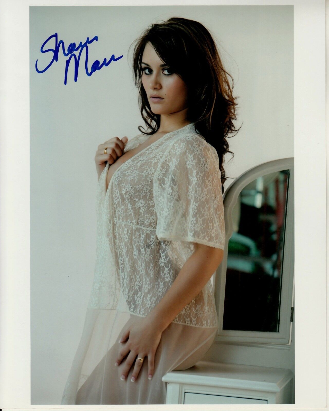 SHANNON MARR hand-signed SEXY SULTRY SHEER LACE LINGERIE 8x10 uacc rd coa PROOF