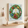 Framed Christmas Wreath - DIY Button Art Painting Kit for Creativity DIY Pearl Dot Crafts for Gift Home Wall Decor 30*30CM