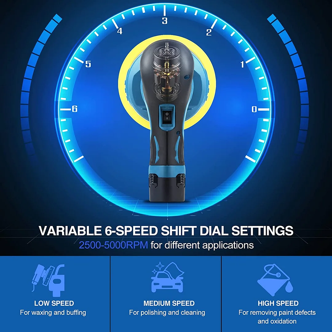 SAKER&reg; Cordless Car Buffer Polisher