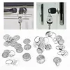[US Local Warehouse] 25mm Number Tags with Rings 304 Stainless Steel Key ID Tag Hollow Round Metal Numbered Labels 1 To 500 for Restaurant Bar and Cafes