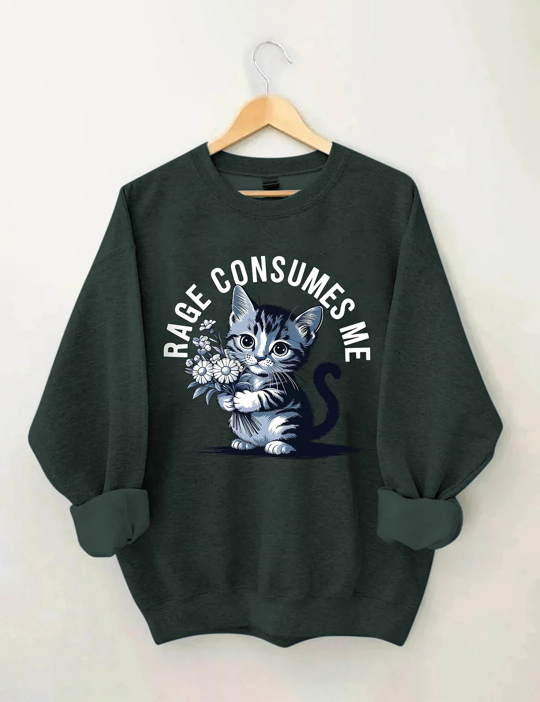 Rage Consumes Me Cat Sweatshirt