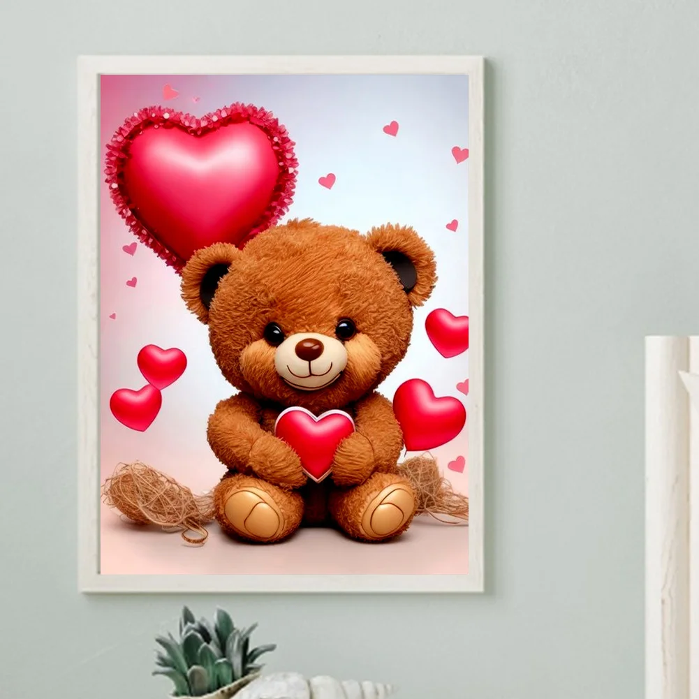 Diamond Painting - Full Round Drill - Love Bear(Canvas|30*40cm)