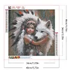 Fille Et Chien-Perceuse Ronde Peinture Diamant-40*40CM