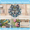 Acrylic Special Shape Indian Wolf Diamond Painting Art Clock Ornaments Kit