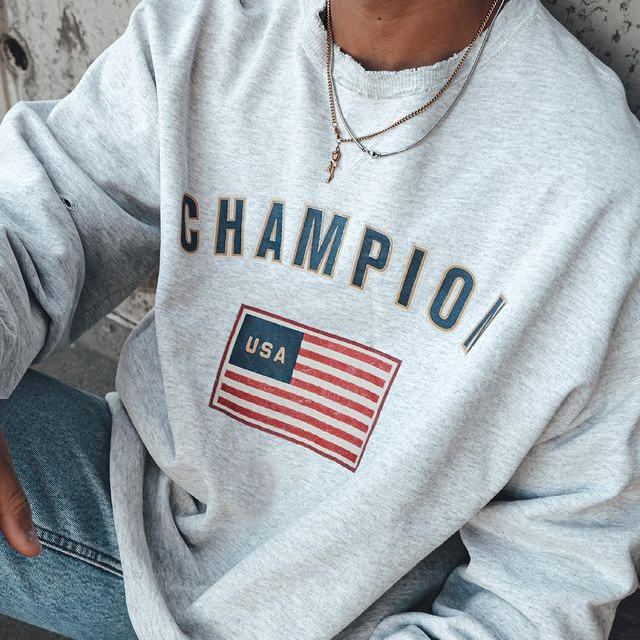 Champion Printed Crew Neck Sweatshirt