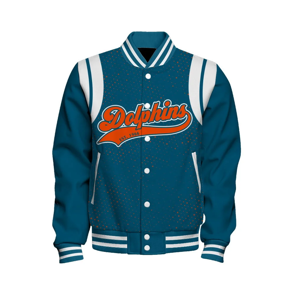 Miami Dolphins National Football League 2024 Make Your Mark Unisex Varsity Jacket