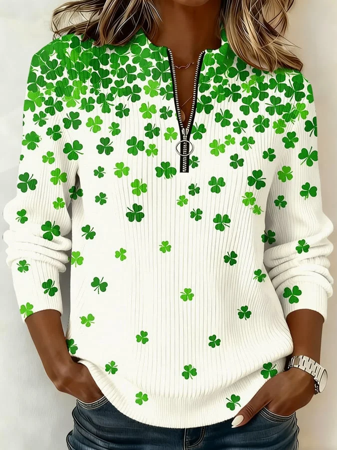 Women's Lucky Clover Print Top 