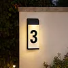 Solar Lighted House Numbers Luminous Outside Address Sign Smart Sensor Automatic LED Illumination Lamp Auto On/Off Villa Courtyard Number Plate Light Outdoor Doorplate Number Indicator