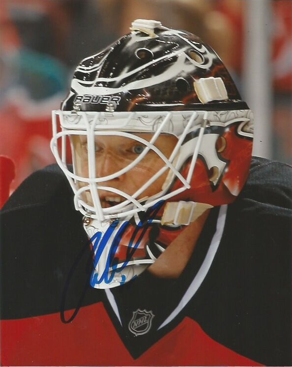 New Jersey Devils Cory Schnieder Signed Autographed 8x10 NHL Photo Poster painting COA Mask