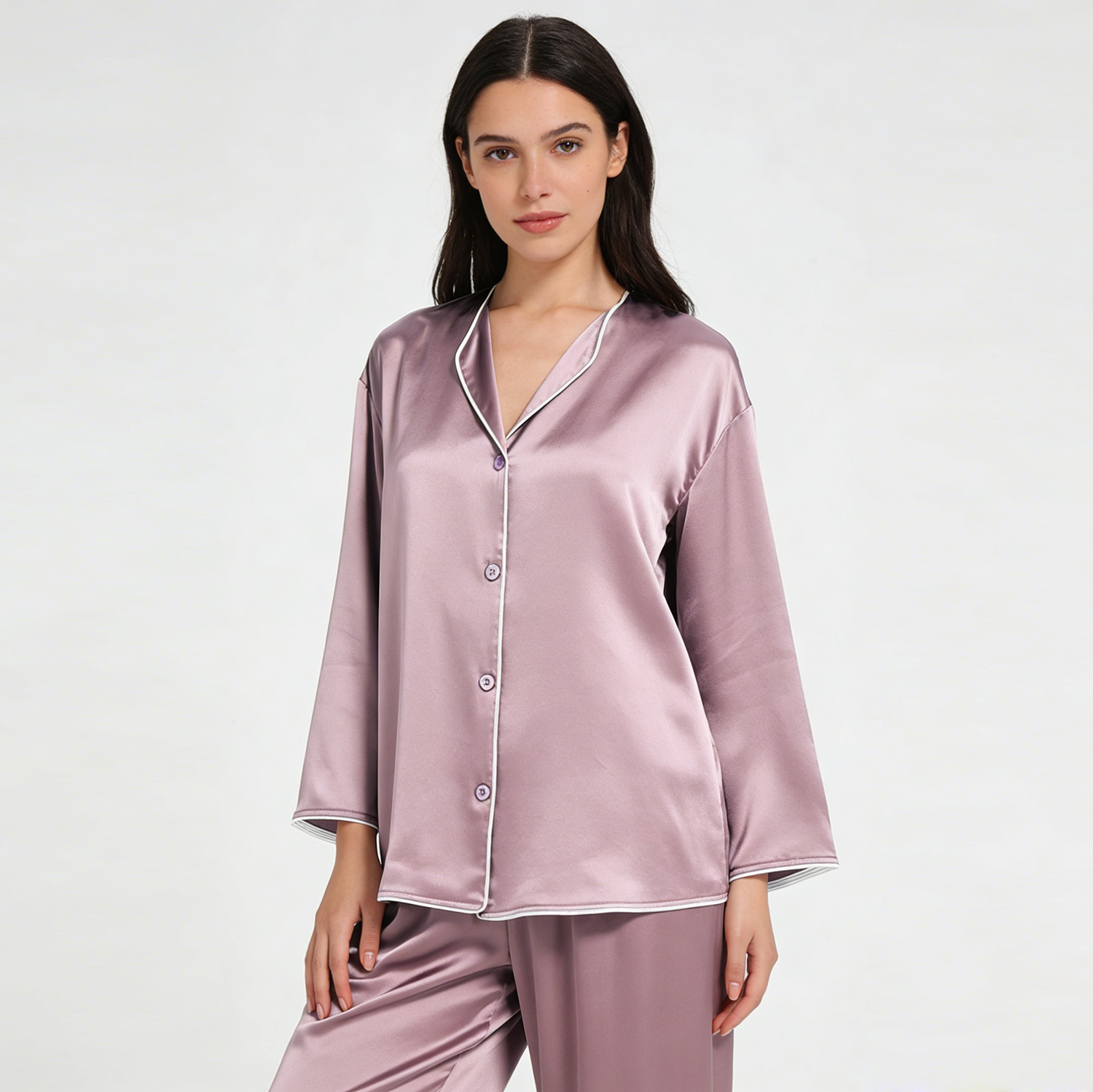 Women's 19 Momme 100% Mulberry Silk Cozy Pajama Set REAL SILK LIFE