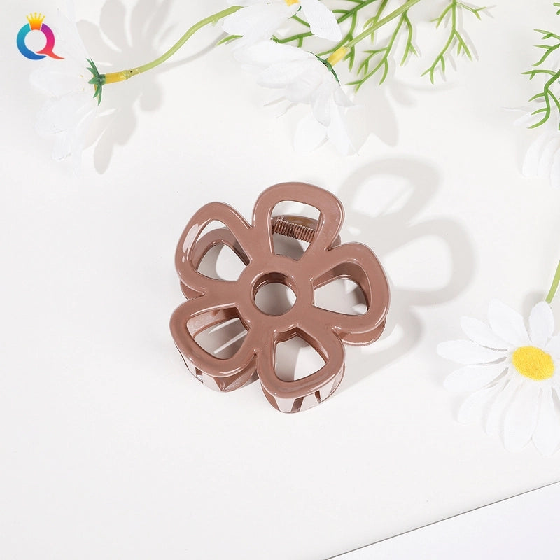 Fashion Flower Plastic Metal Stoving Varnish Hollow Out Hair Claws 1 Piece