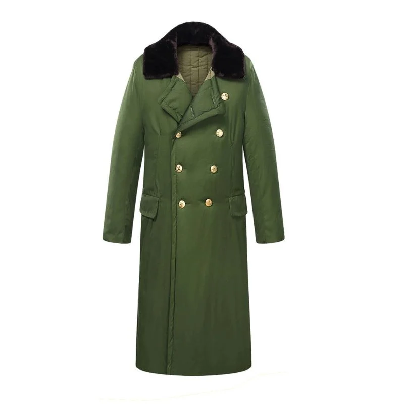Men's Winter Thick Long Trench Coat Military Coat