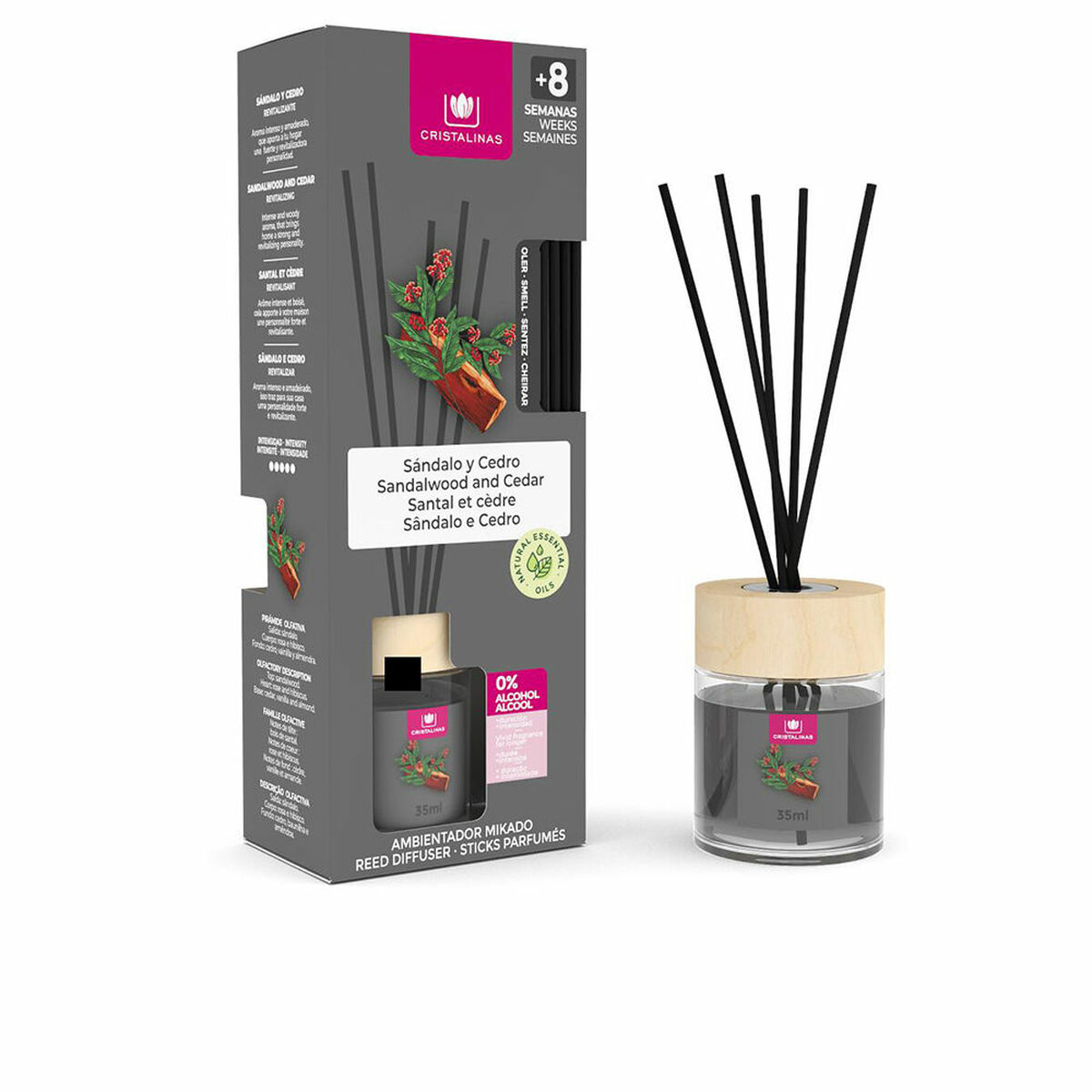 Perfume Sticks Cristalinas Sandalo-Cedro 35 ml