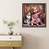 Jolie fille - perceuse ronde peinture diamant - 40*40cm