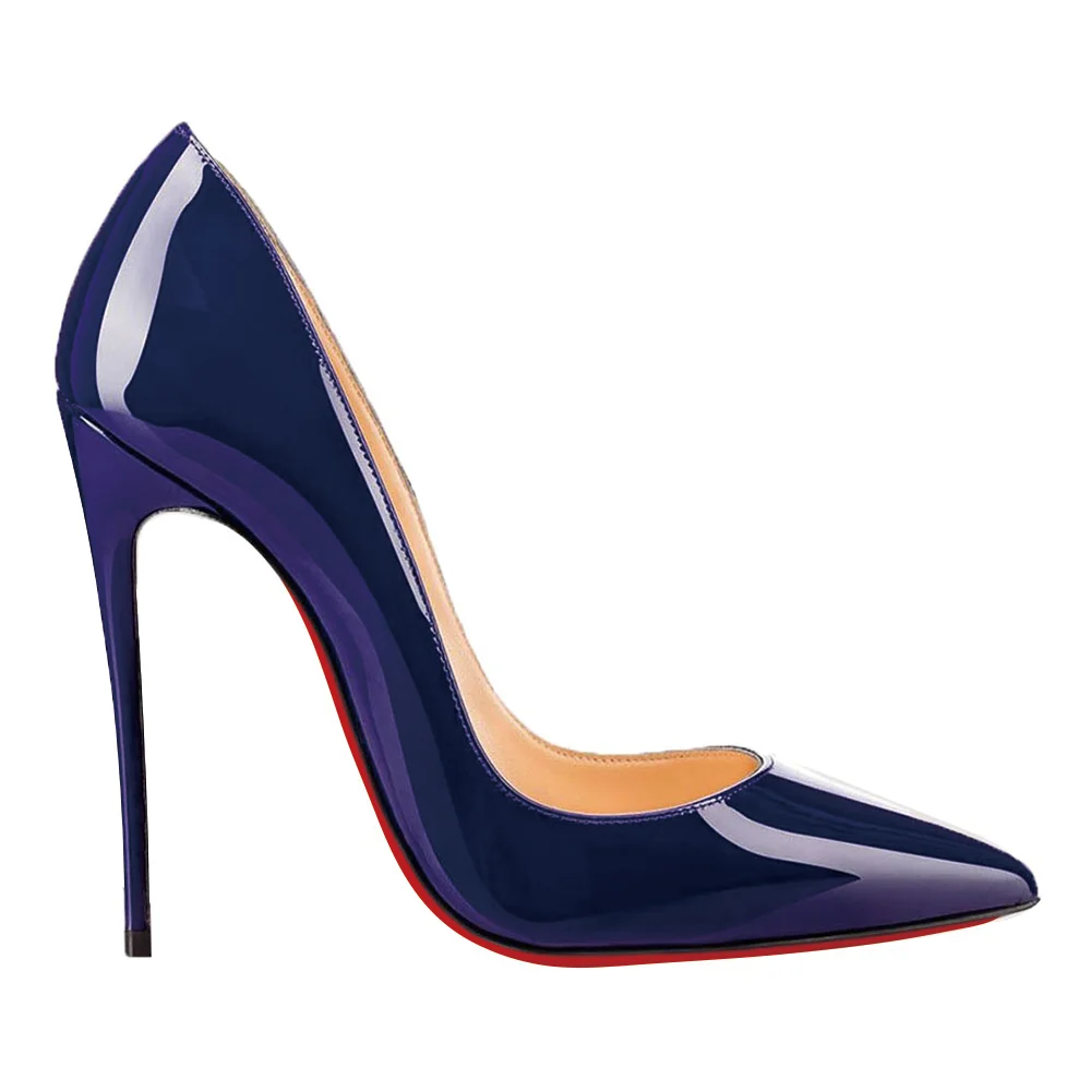 120mm Blue Pumps Red Bottom Women's Party Wedding Heels Shoes-MERUMOTE