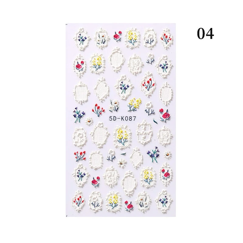 1PC 5D Nail Stickers Winter Santa Claus Self-Adhesive Slider Nail Art Decorations Christmas Snow Decals Manicure Accessories-Nail Inspo
