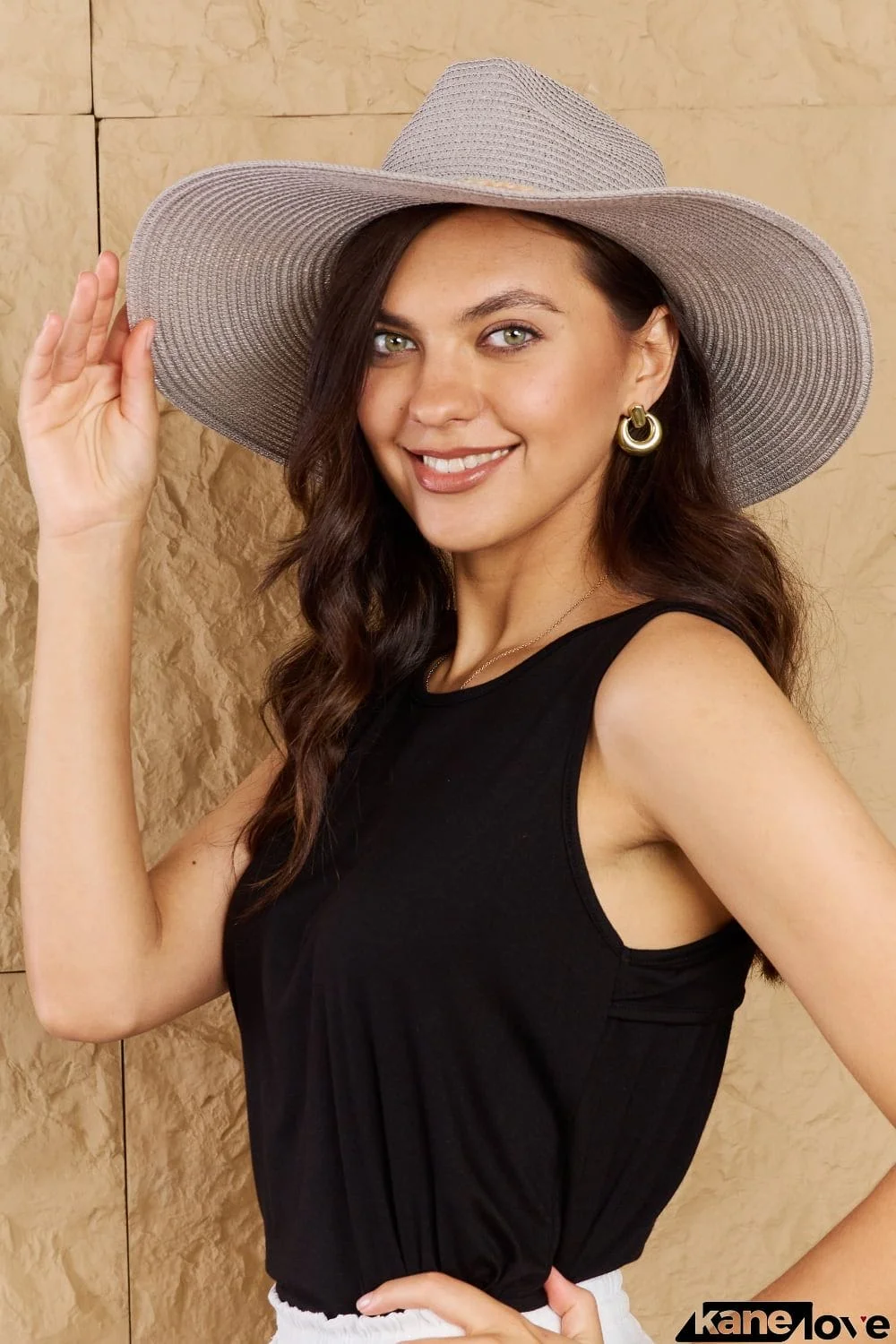 Fame Keep Me Close Straw Braided Rope Strap Fedora Hat