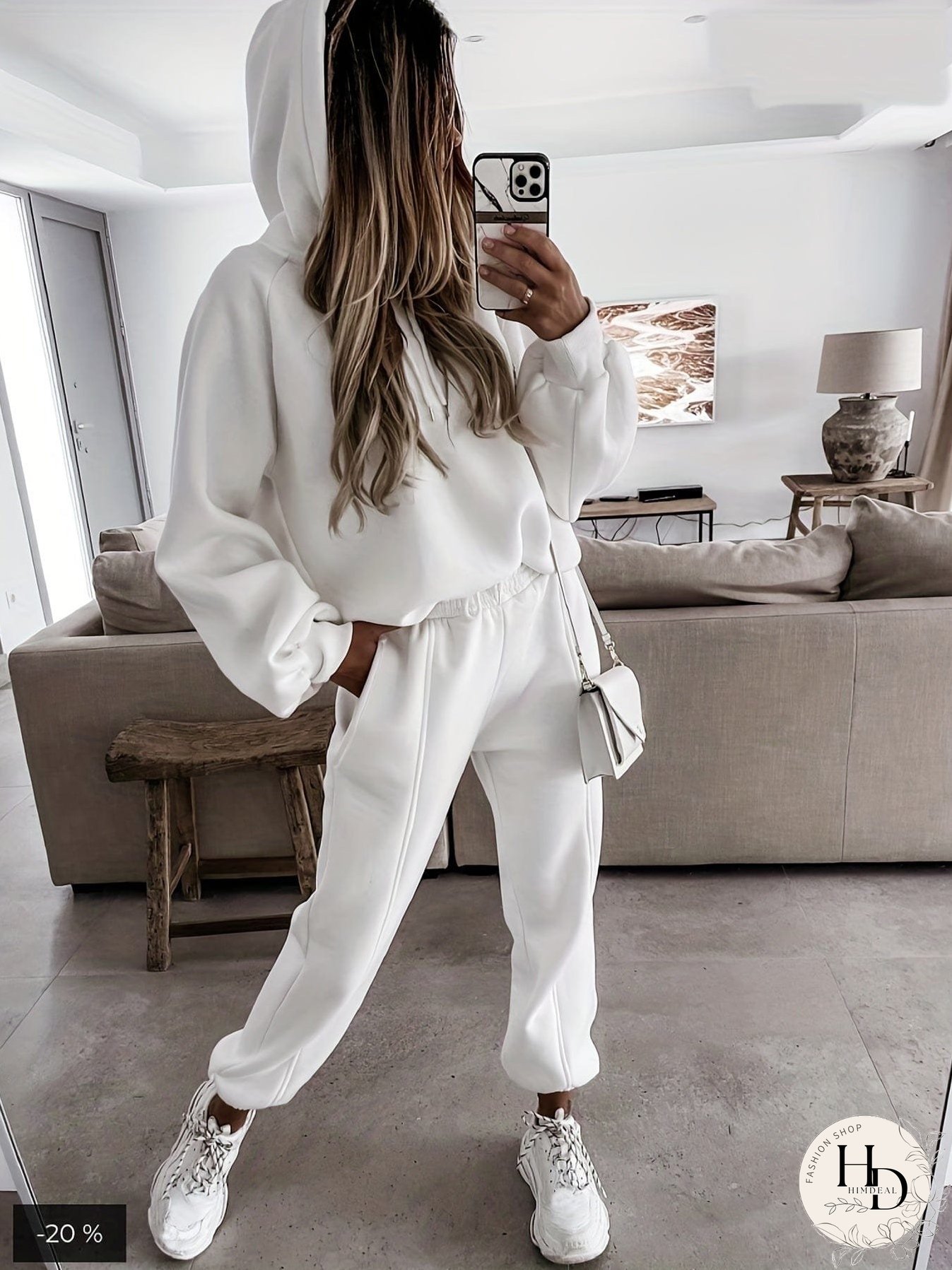 Casual Solid Long Sleeve Hooded Shirts & Slant Pocket Jogger Pants Sports Set