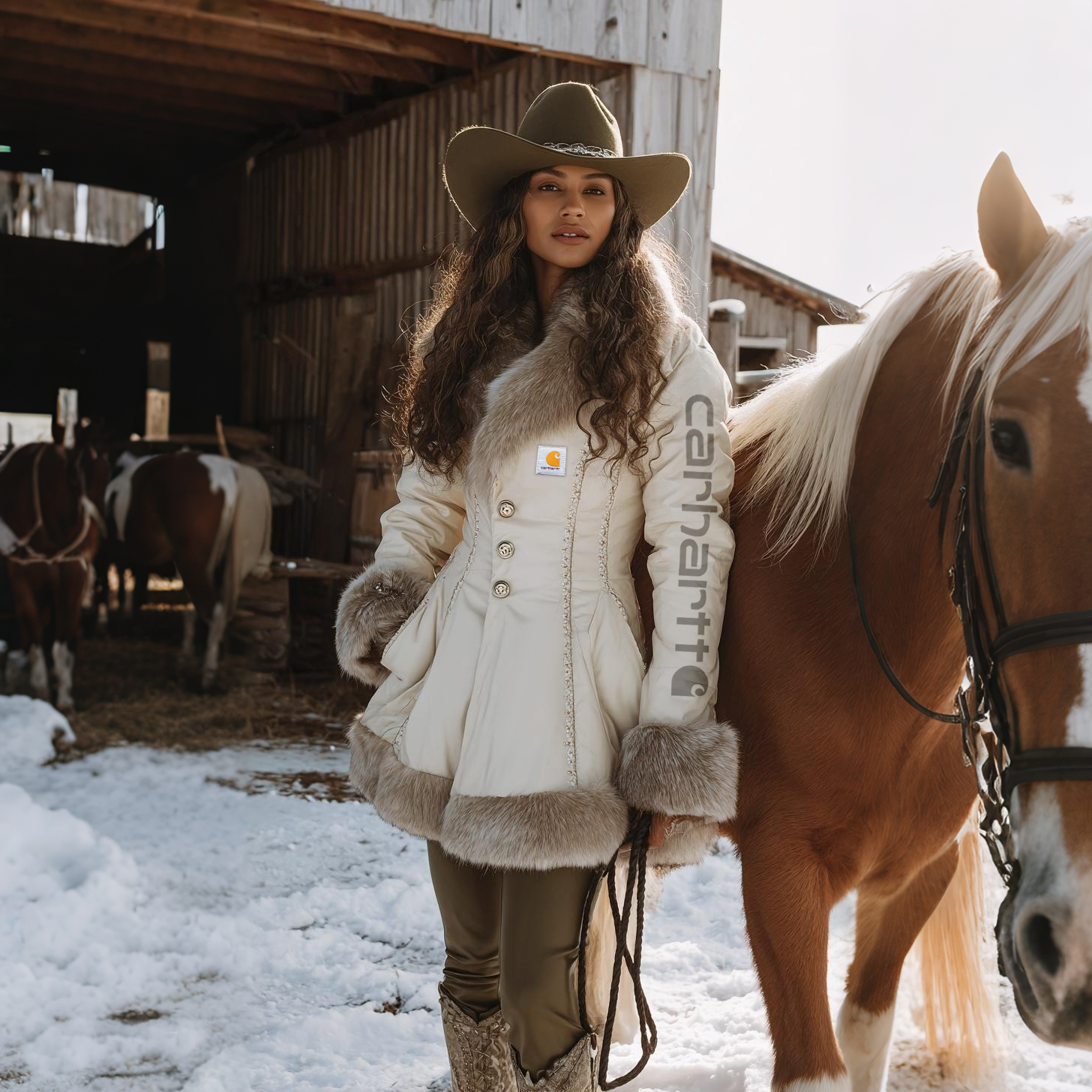 Women's Retro Mid-Length Fur Collar A-Line Coat