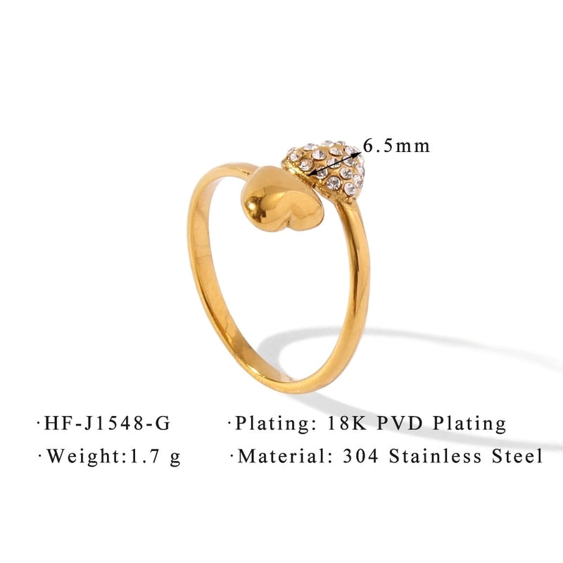 Minimalist Classic Style Solid Color 304 Stainless Steel Plating Rings