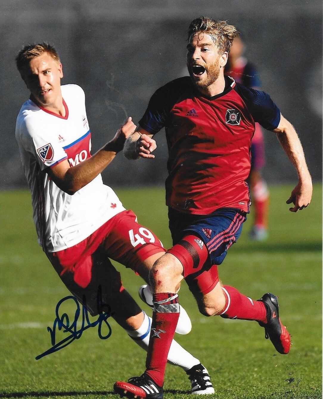 Michael de Leeuw signed Chicago Fire MLS Soccer 8x10 Photo Poster painting autographed 6