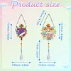 2 pi&egrave;ces croix croix DIY peinture acrylique diamant art carillons &agrave; vent avec pendentif en cristal et diamant pendentif suspendu double face pour adultes pour d&eacute;butants d&eacute;coration jardin maison