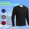 30 Areas USB Electric Heated Underwear Long Johns Heating Jacket (Black XL)